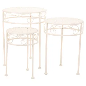 Gėlių vazonų stovas Alexandra House Living Balta Metalinis Geležis 30 x 120 x 30 cm