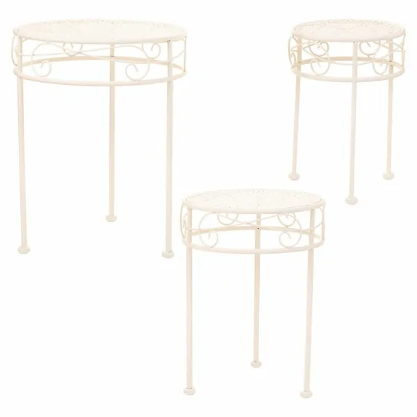 Flower Pot Stand Alexandra House Living White Metal Iron 30 x 120 x 30 cm