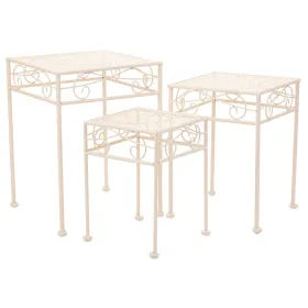 Gėlių vazonų stovas Alexandra House Living Balta Metalinis Geležis 25 x 45 x 72 cm