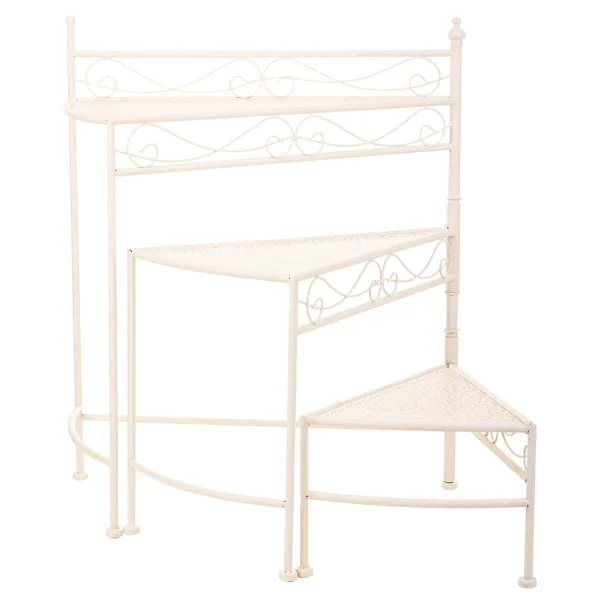 Gėlių vazonų stovas Alexandra House Living Balta Metalinis Geležis 25 x 37 x 59 cm