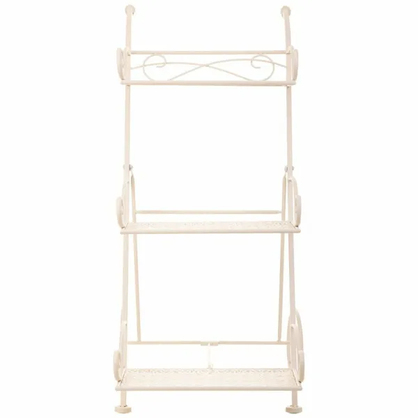 Gėlių vazonų stovas Alexandra House Living Balta Metalinis Geležis 25 x 32 x 55 cm