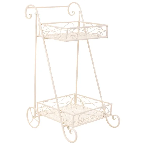 Gėlių vazonų stovas Alexandra House Living Balta Metalinis Geležis 23 x 65 x 28 cm