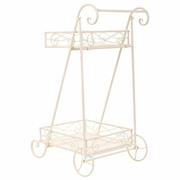 Gėlių vazonų stovas Alexandra House Living Balta Metalinis Geležis 23 x 65 x 28 cm
