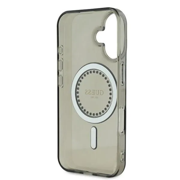 Guess IML Rhinestones MagSafe - Case for iPhone 16 (Black)