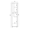 Broom cupboard Alexandra House Living White Wood MDP 42 x 183 x 41 cm 1 door Reversible With wheels