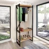 Spintelė Alexandra House Living Bert_AR0360 Juoda Ąžuolas Metalinis Medžio MDP 66 x 160 x 34 cm industrinis 3 Lentynos