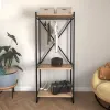 Spintelė Alexandra House Living Bert_AR0360 Juoda Ąžuolas Metalinis Medžio MDP 66 x 160 x 34 cm industrinis 3 Lentynos
