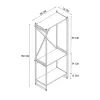 Spintelė Alexandra House Living Bert_AR0360 Juoda Ąžuolas Metalinis Medžio MDP 66 x 160 x 34 cm industrinis 3 Lentynos