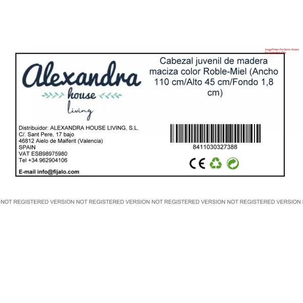 Päätylevy Alexandra House Living Hunaja 45 x 110 x 3 cm
