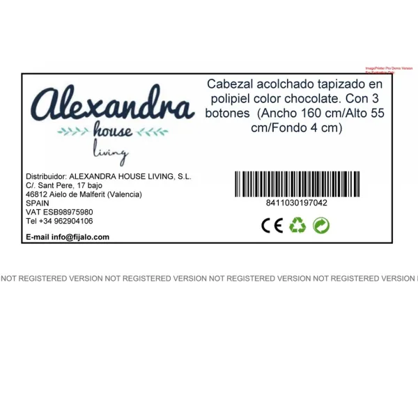 Изголовье кровати Alexandra House Living Шоколад 55 x 160 x 4 cm