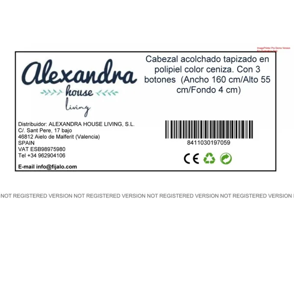 Gultas galvgalvis Alexandra House Living Pelni 55 x 160 x 4 cm