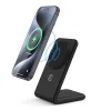 Crong MagSpot Stand - 2-in-1 Wireless Charger with MagSafe for iPhone and AirPods (Black)