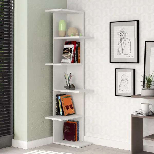 Stūra Plaukti Alexandra House Living Balts Koks MDP 37 x 141 x 24 cm 4 Planken