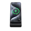Crong MagSpot Stand - 2-in-1 Wireless Charger with MagSafe for iPhone and AirPods (Black)