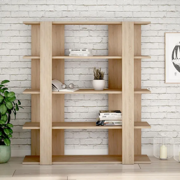 Grāmatu veikals Alexandra House Living Дуб Koks MDP 110 x 122 x 29 cm 4 Planken