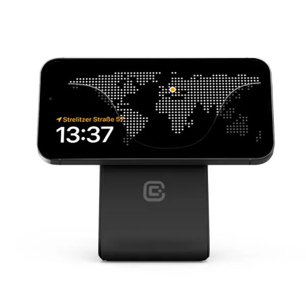 Crong MagSpot Stand - 2-in-1 Wireless Charger with MagSafe for iPhone and AirPods (Black)