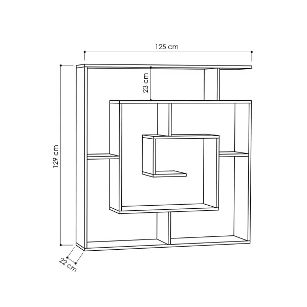 Plaukti Alexandra House Living Дуб Koks MDP 125 x 129 x 22 cm Labirints