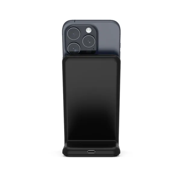 Crong MagSpot Stand - 2-in-1 Wireless Charger with MagSafe for iPhone and AirPods (Black)