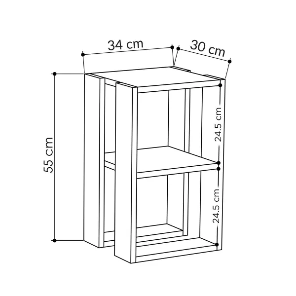 Centrālais galds Alexandra House Living Дуб Koks MDP 60 x 32 x 60 cm 1 Planken