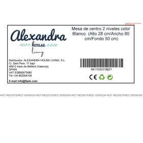 Diivanilaud Alexandra House Living Valge Puit MDP 80 x 28 x 50 cm Topeltkõrgus