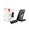 Crong MagSpot Stand - 2-in-1 Wireless Charger with MagSafe for iPhone and AirPods (Black)