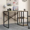 Desk Alexandra House Living Black Oak Metal Wood MDP 120 x 75 x 60 cm industrial