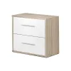 Naktsskapītis Alexandra House Living Balts Metāls Koks MDP 40 x 41 x 28 cm 2 atvilknes