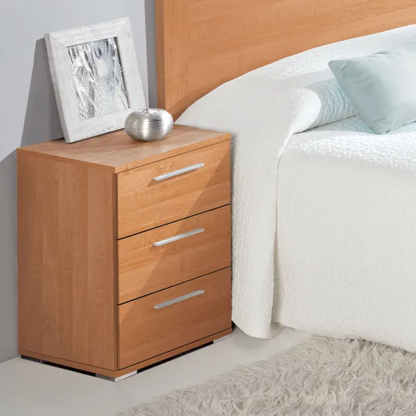 Yöpöytä Alexandra House Living Kirsikkapuu Metalli Puu MDP 41 x 62 x 35 cm 3 laatikkoa