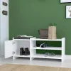 Shoe bench Alexandra House Living White Grey 100 x 44 x 35 cm 2 Shelves 1 door