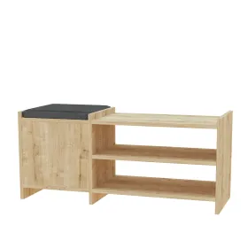 Batų suoliukas Alexandra House Living Ruda Pilka 100 x 44 x 35 cm 2 Lentynos 1 durys