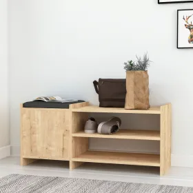 Batų suoliukas Alexandra House Living Ruda Pilka 100 x 44 x 35 cm 2 Lentynos 1 durys