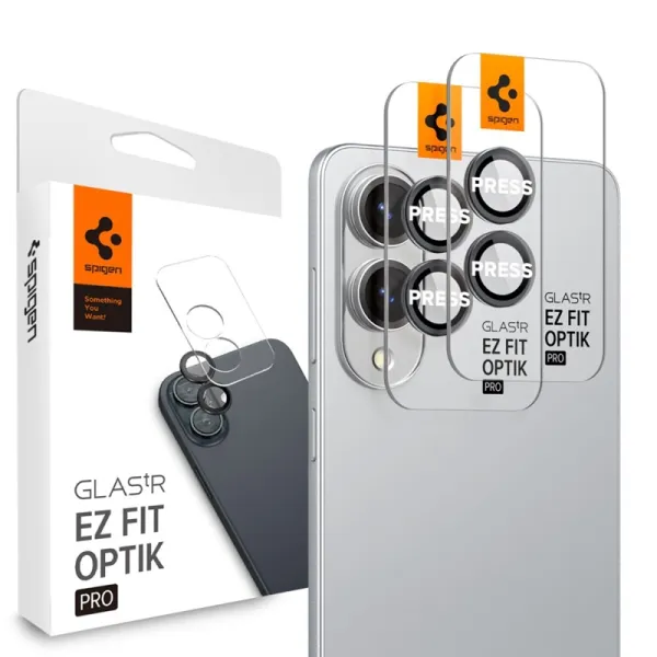 Spigen Optik Pro GLAS.TR EZ Fit Camera Protector 2-Pack - Lens Protector for Samsung Galaxy S25 Edge (2 pcs)(Black)