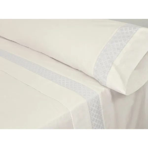 Pussilakana ilman täytettä Tejidos Reina ELISA Valkoinen Sänky 160