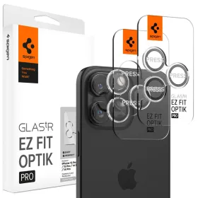 Spigen Optik Pro GLAS.TR EZ Fit Camera Protector 2-Pack - Lens protection glass for iPhone 16 Pro / 16 Pro Max / 15 Pro / 15 Pro