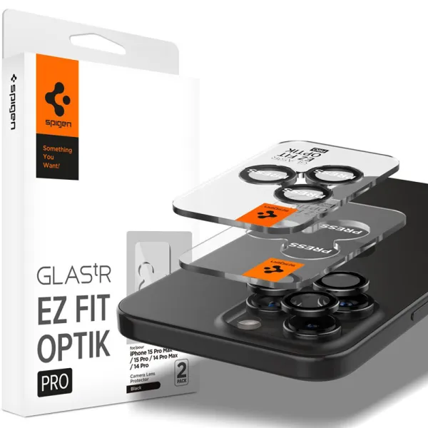 Spigen Optik Pro GLAS.TR EZ Fit Camera Protector 2-Pack - Lens protection glass for iPhone 16 Pro / 16 Pro Max / 15 Pro / 15 Pro