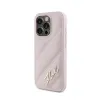Karl Lagerfeld Diagonal Quilted Script - Case for iPhone 15 Pro Max (Pink)