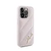 Karl Lagerfeld Diagonal Quilted Script - Case for iPhone 15 Pro Max (Pink)