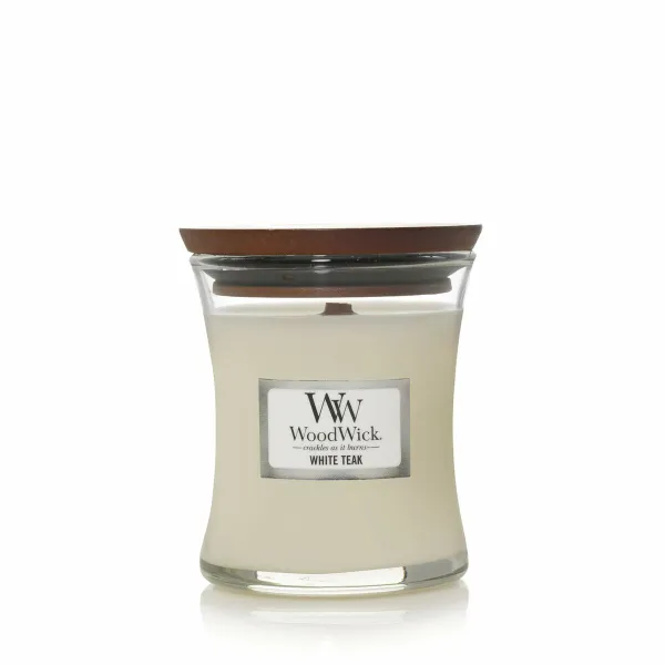 Lõhnastatud küünal Woodwick Core Mini White Teak 85 g