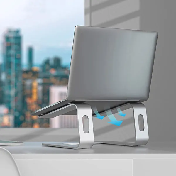 Crong AluBench – Aluminum Laptop Stand (Silver)