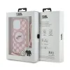Karl Lagerfeld IML Crossbody Monogram Karl & Choupette Head MagSafe - Case for iPhone 15 Pro (Pink)