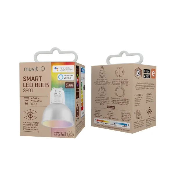 Išmani Lemputė Muvit iO 5 W GU10 2700 K 6500 K Wi-Fi LED 400 lm Balta