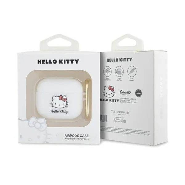 Hello Kitty Silicone 3D Kitty Head - Case for AirPods 3 (white)