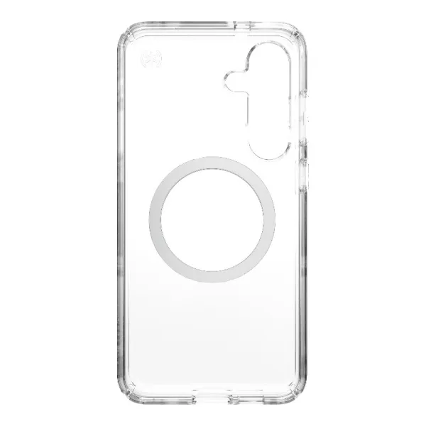Speck Presidio Perfect-Clear Magnet - Samsung Galaxy S25+ / S24+ MagSafe Case (Clear / Chrome Finish / Serene Silver)