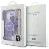 Guess IML Flowers With Pearl Strap MagSafe - Case for iPhone 16 Pro Max (Purple)