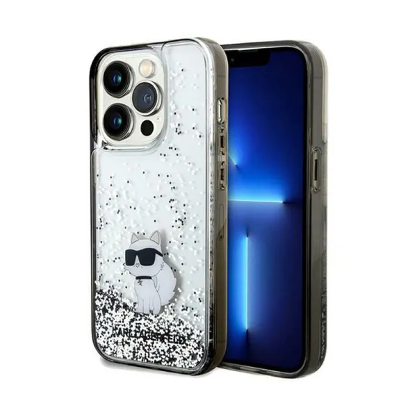 Karl Lagerfeld Liquid Glitter Choupette - Case for iPhone 14 Pro (Transparent)
