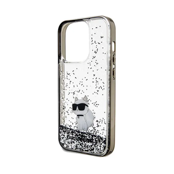 Karl Lagerfeld Liquid Glitter Choupette - Case for iPhone 14 Pro (Transparent)