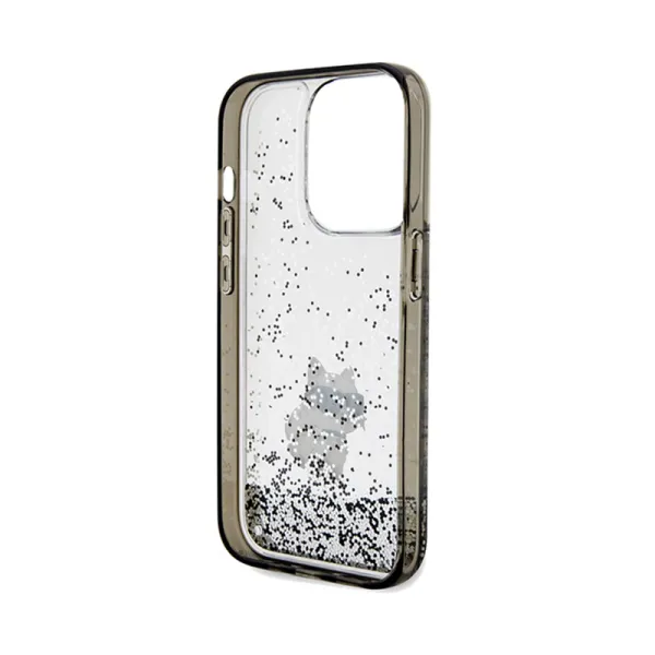 Karl Lagerfeld Liquid Glitter Choupette - Case for iPhone 14 Pro (Transparent)