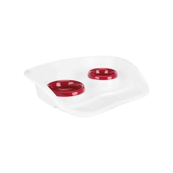 Mājdzīvnieku barības trauciņš Trixie Balts Plastmasa 250 ml 300 ml 46 × 11 × 30 cm