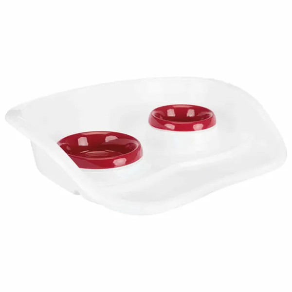 Mājdzīvnieku barības trauciņš Trixie Balts Plastmasa 250 ml 300 ml 46 × 11 × 30 cm