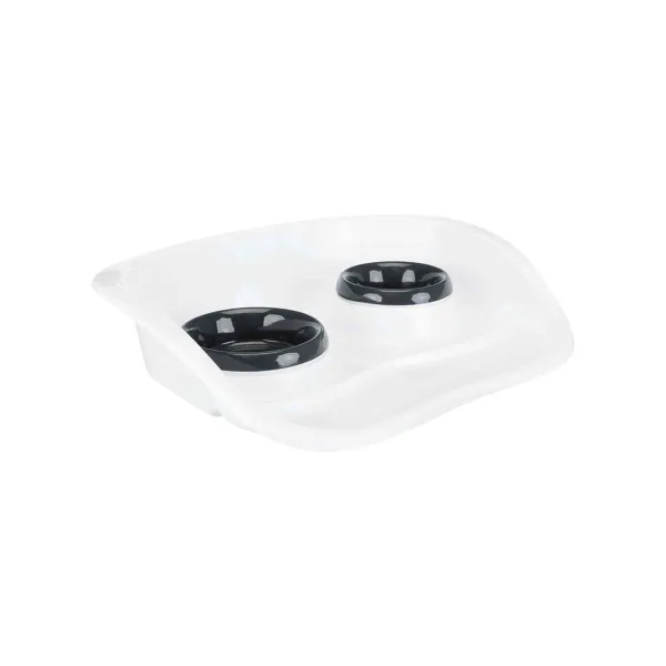Lemmikin ruokinta-astia Trixie Valkoinen Muovinen 250 ml 300 ml 46 × 11 × 30 cm
